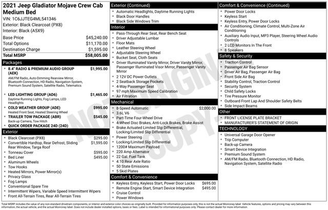 Used 2021 Jeep Gladiator Mojave image 11