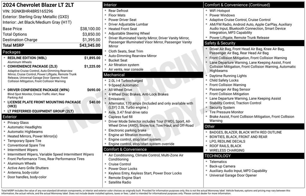 Used 2024 Chevrolet Blazer LT w/ Redline Edition image 8