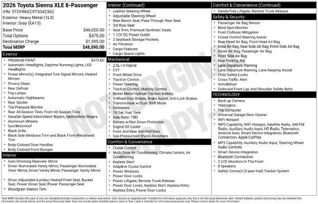 Certified 2026 Toyota Sienna XLE FWD image 36