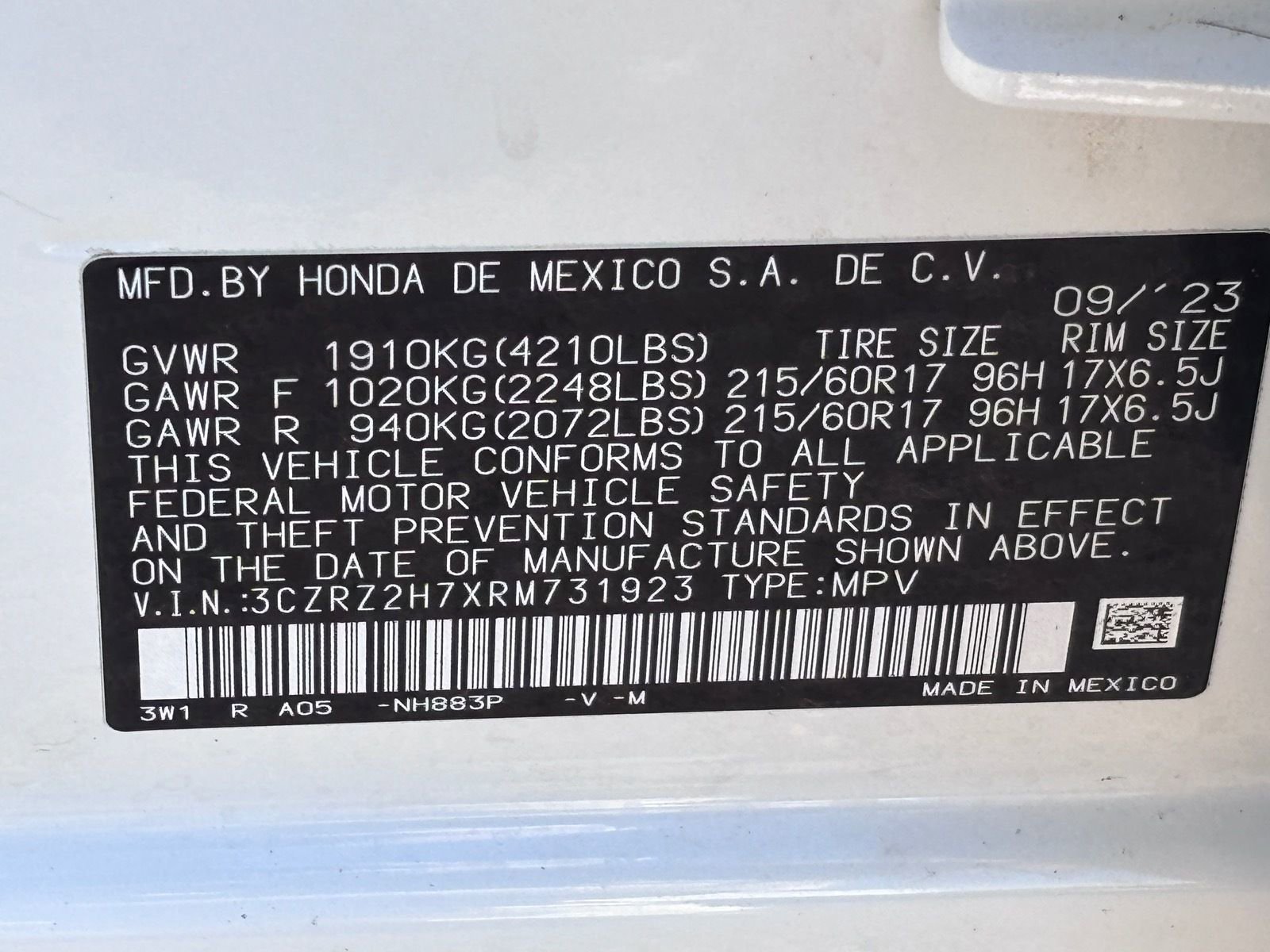 Certified 2024 Honda HR-V EX-L image 36