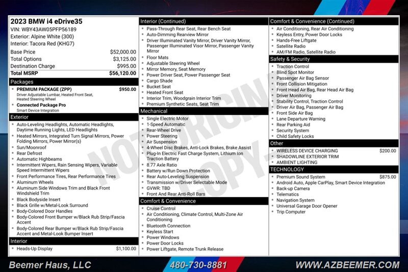Used 2023 BMW i4 eDrive35 w/ Premium Package RWD image 3