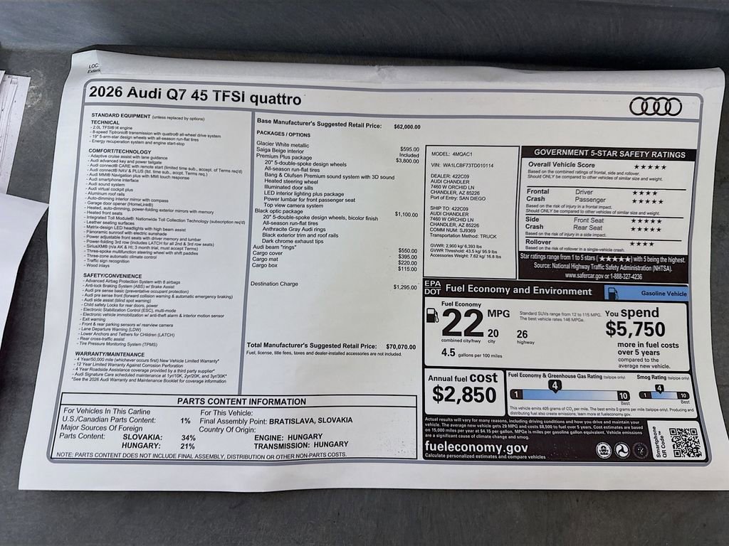 New 2026 Audi Q7 2.0T Premium Plus image 9