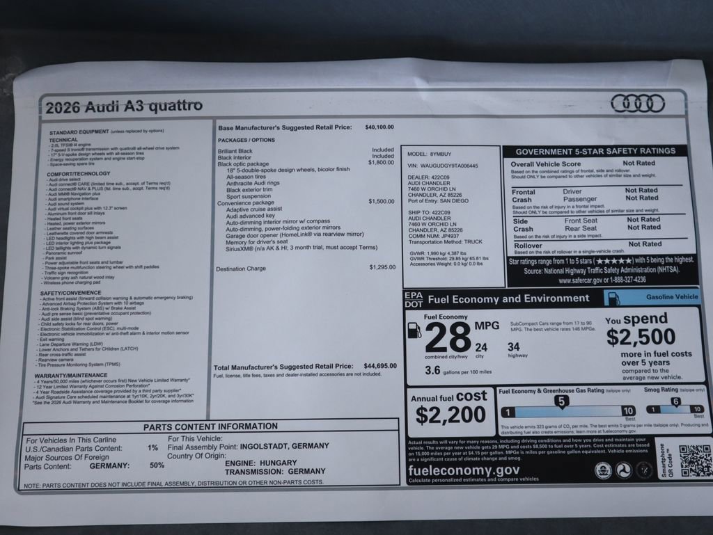 New 2026 Audi A3 2.0T Premium image 9