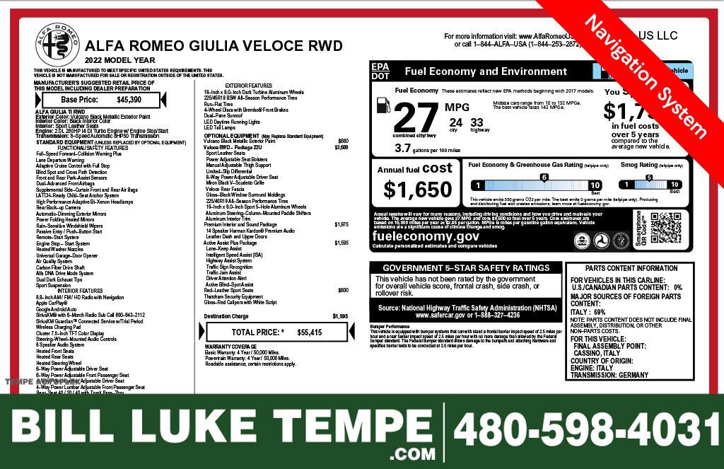 Used 2022 Alfa Romeo Giulia Veloce