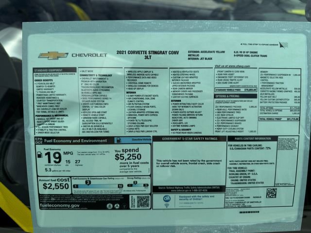 Used 2021 Chevrolet Corvette Stingray w/ Z51 Performance Package image 10