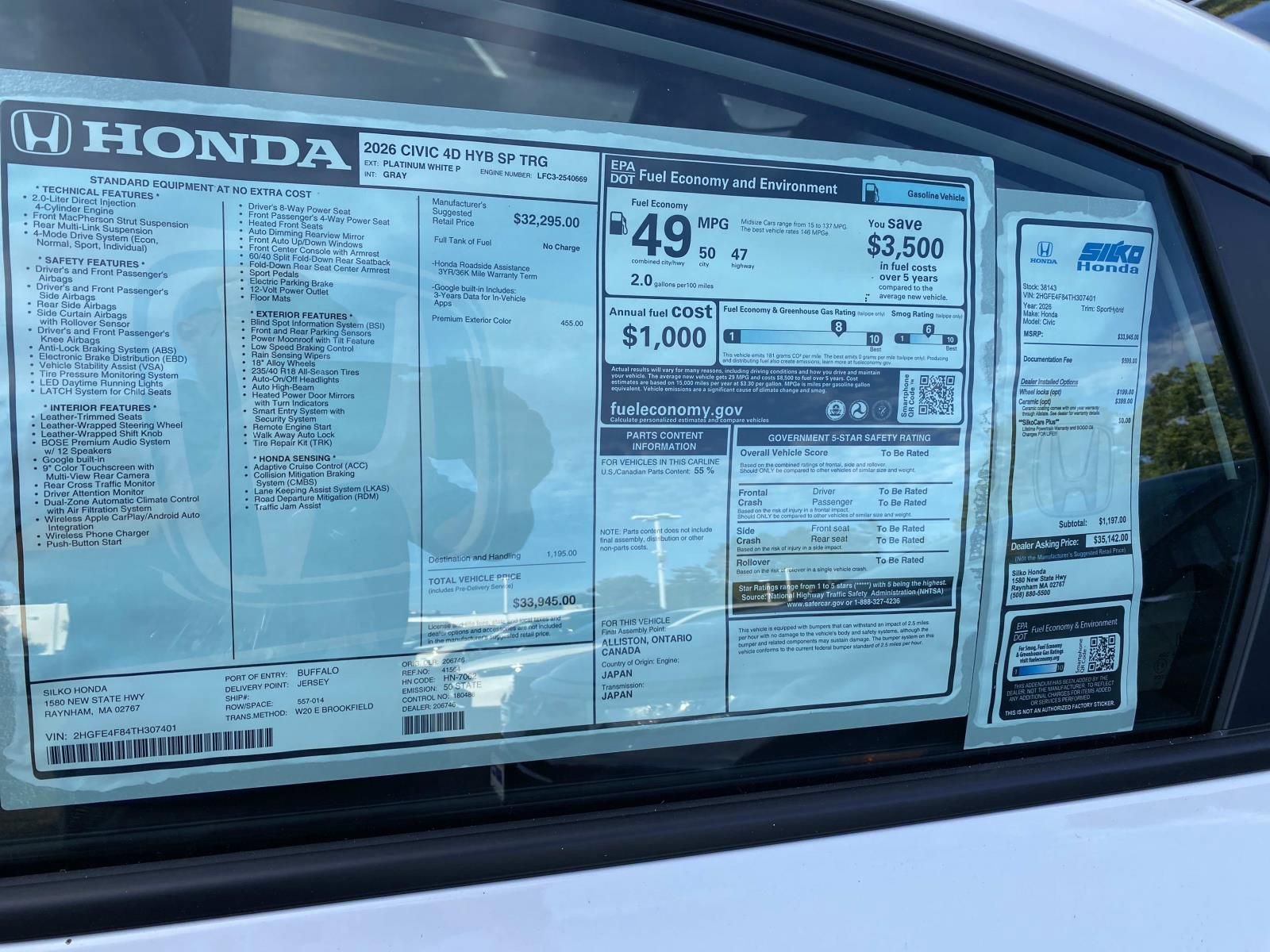 New 2026 Honda Civic Sport Touring image 18