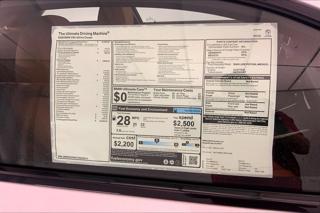New 2026 BMW 230i xDrive Coupe w/ Premium Package AWD/4WD image 12