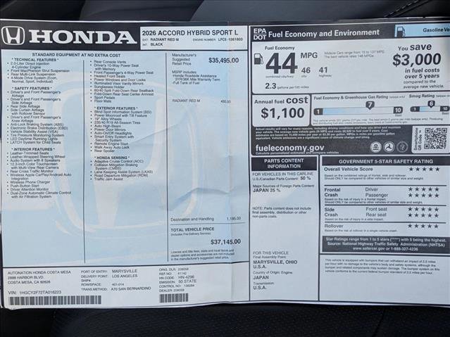 New 2026 Honda Accord Sport image 18