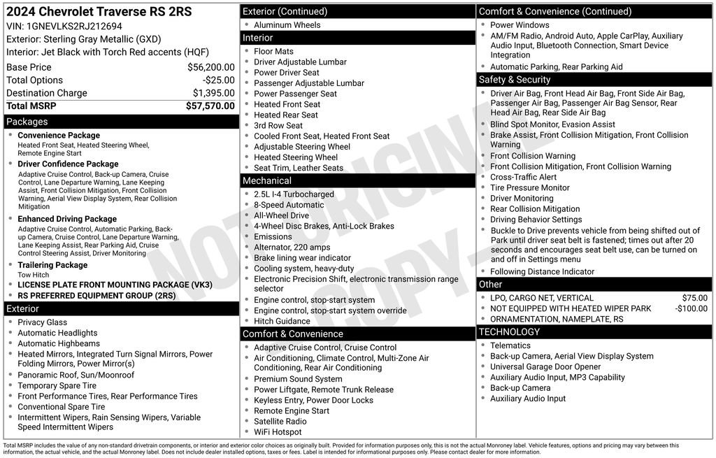 Used 2024 Chevrolet Traverse RS AWD/4WD image 48