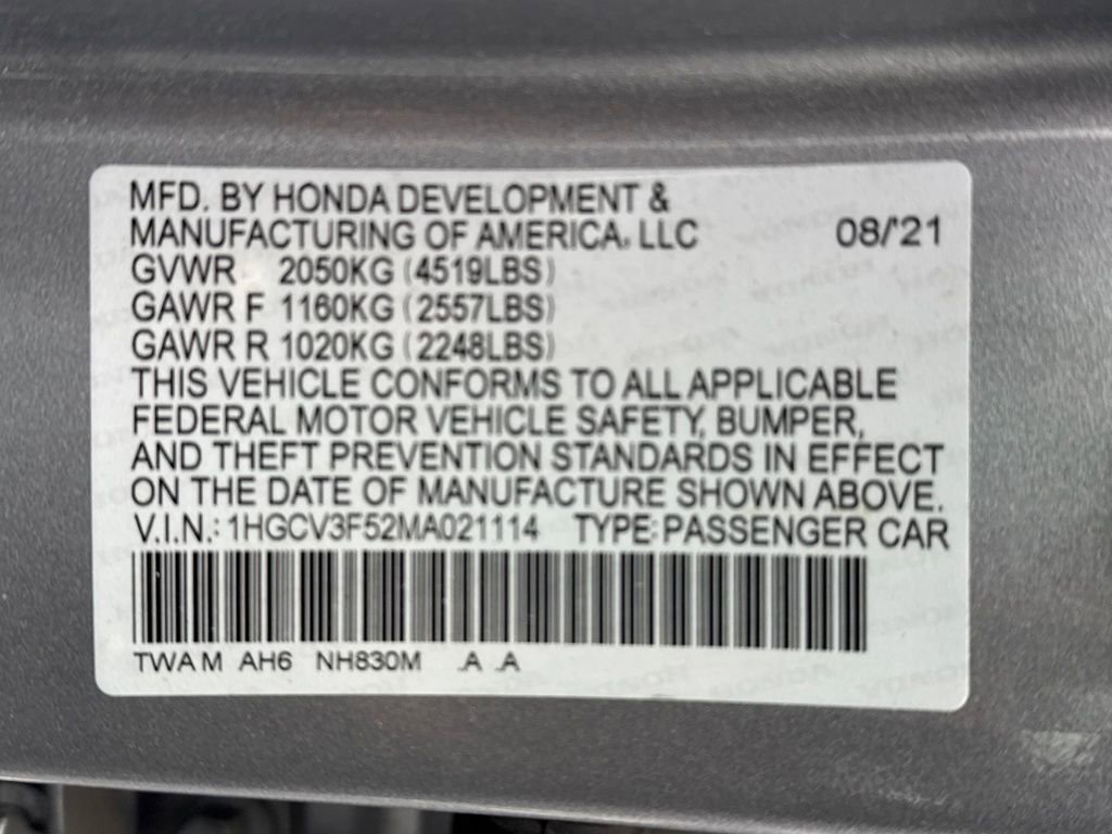 Certified 2021 Honda Accord EX-L image 33