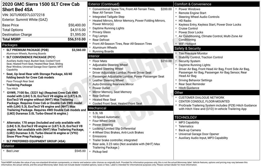 Used 2020 GMC Sierra 1500 SLT w/ SLT Premium Package AWD/4WD image 8