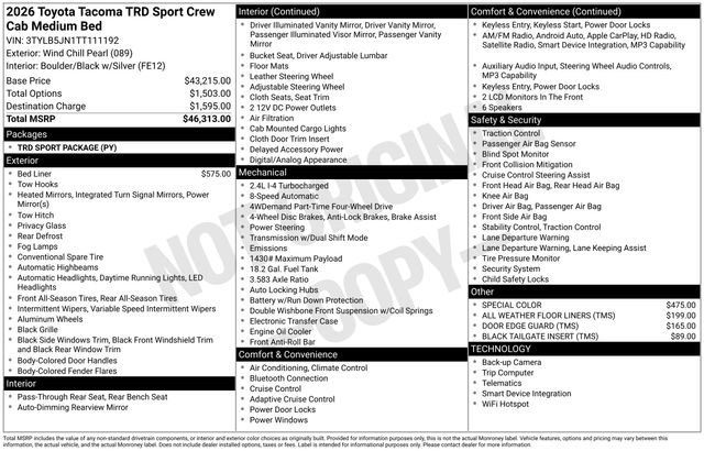 New 2026 Toyota Tacoma TRD Sport image 7
