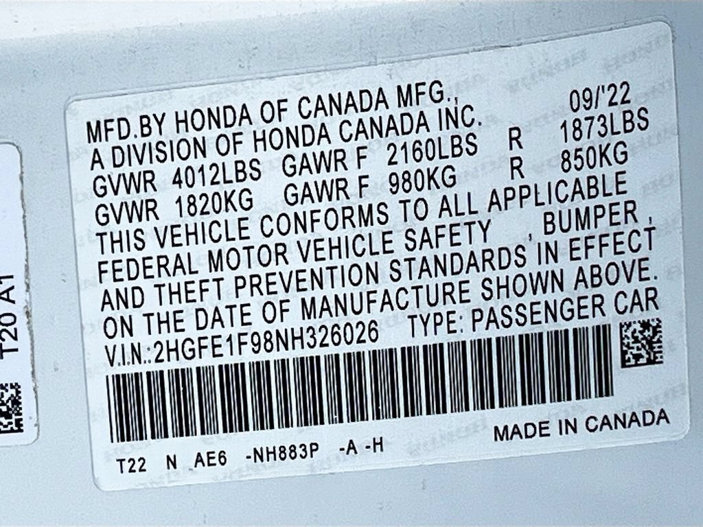Used 2022 Honda Civic Touring image 33
