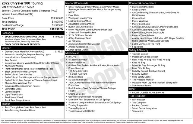 Used 2022 Chrysler 300 Touring w/ Sport Appearance Package image 37