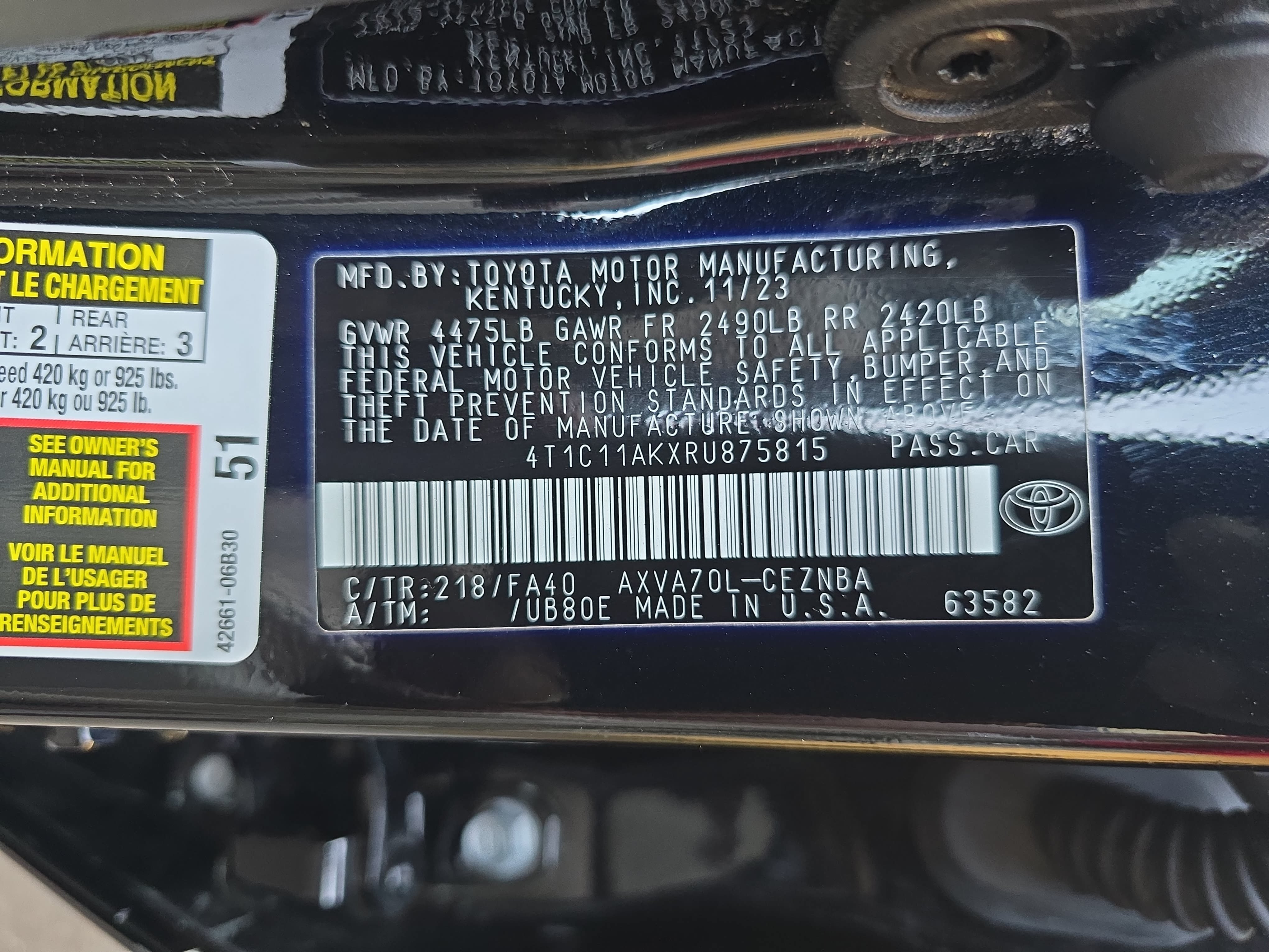 Certified 2024 Toyota Camry LE FWD image 33