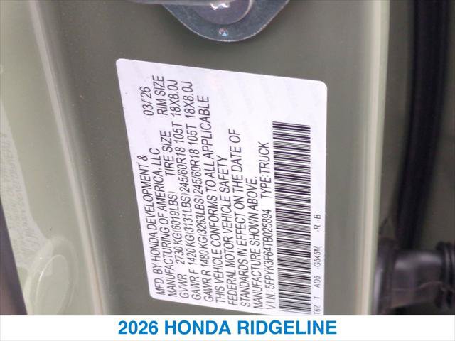 New 2026 Honda Ridgeline TrailSport image 26