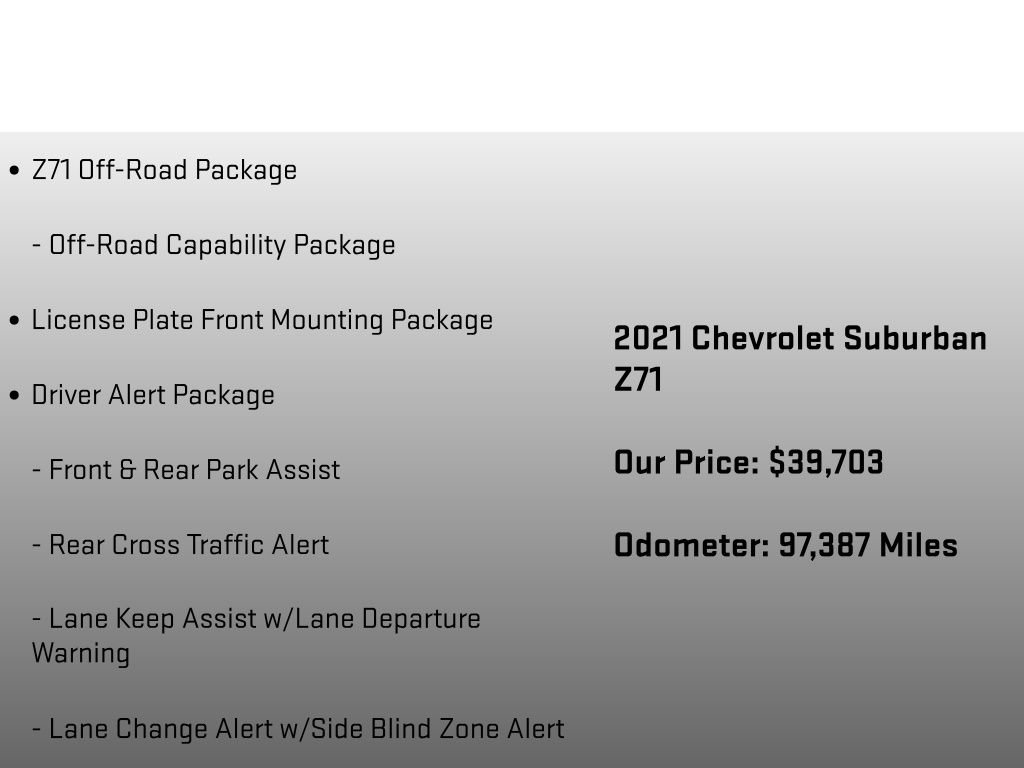 Used 2021 Chevrolet Suburban Z71 w/ Z71 Off-Road Package AWD/4WD image 25