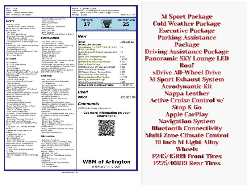 Used 2018 BMW 750i xDrive image 2