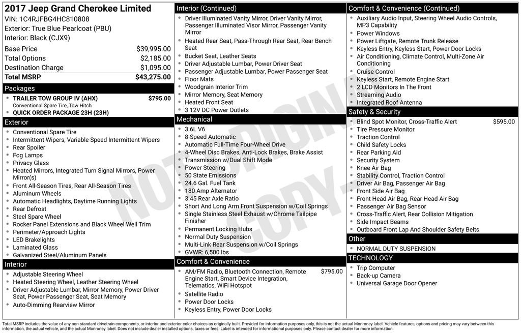 Used 2017 Jeep Grand Cherokee Limited w/ Trailer Tow Group IV image 34