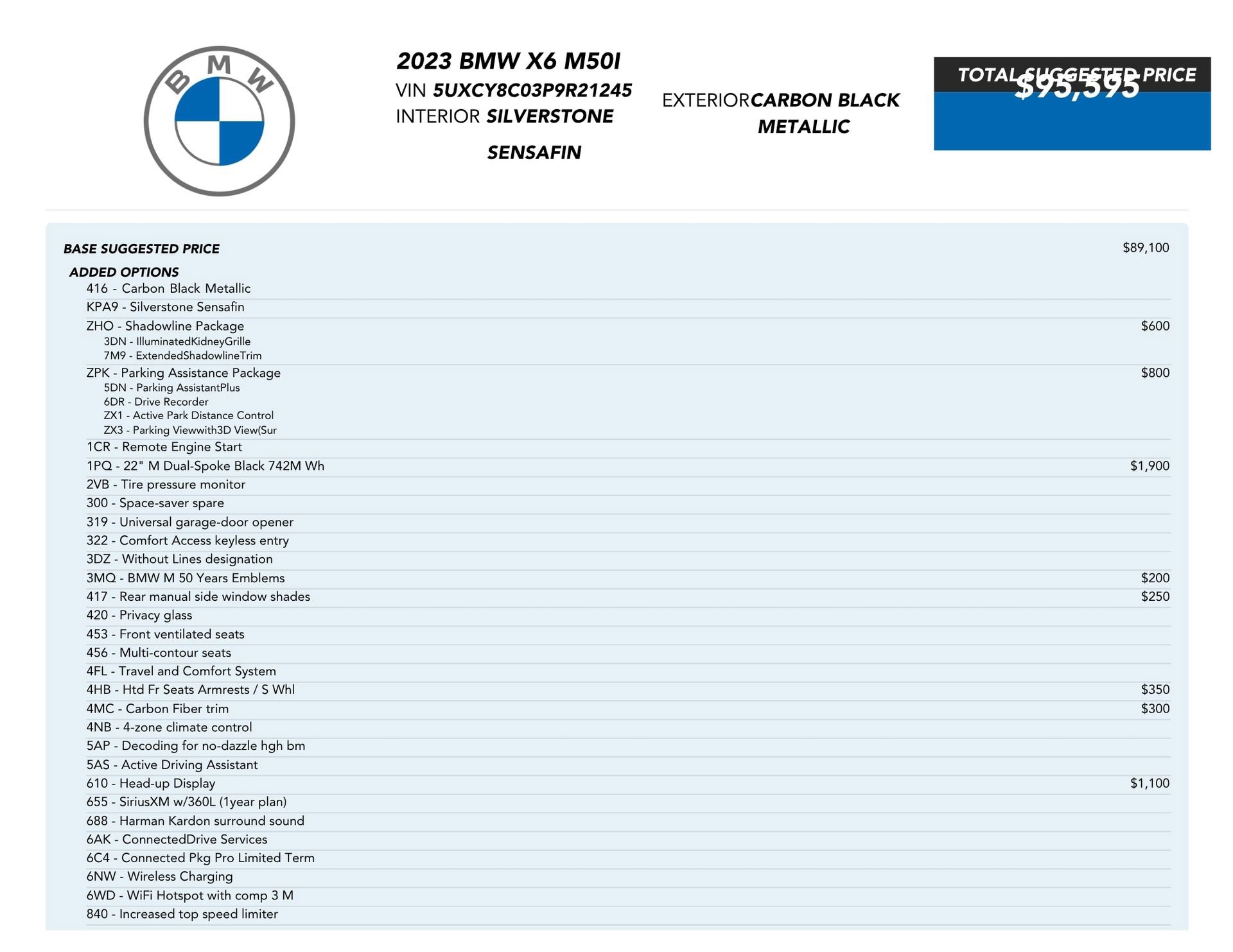 Used 2023 BMW X6 M50i w/ Parking Assistance Package AWD/4WD image 84