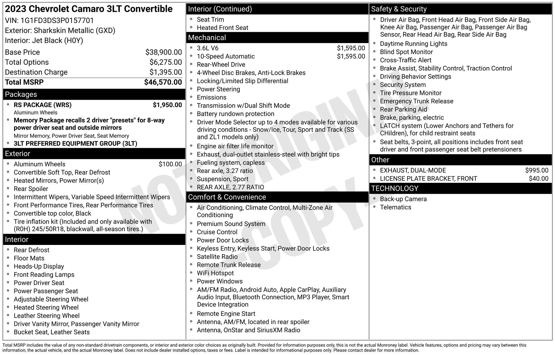 Used 2023 Chevrolet Camaro LT w/ RS Package image 41