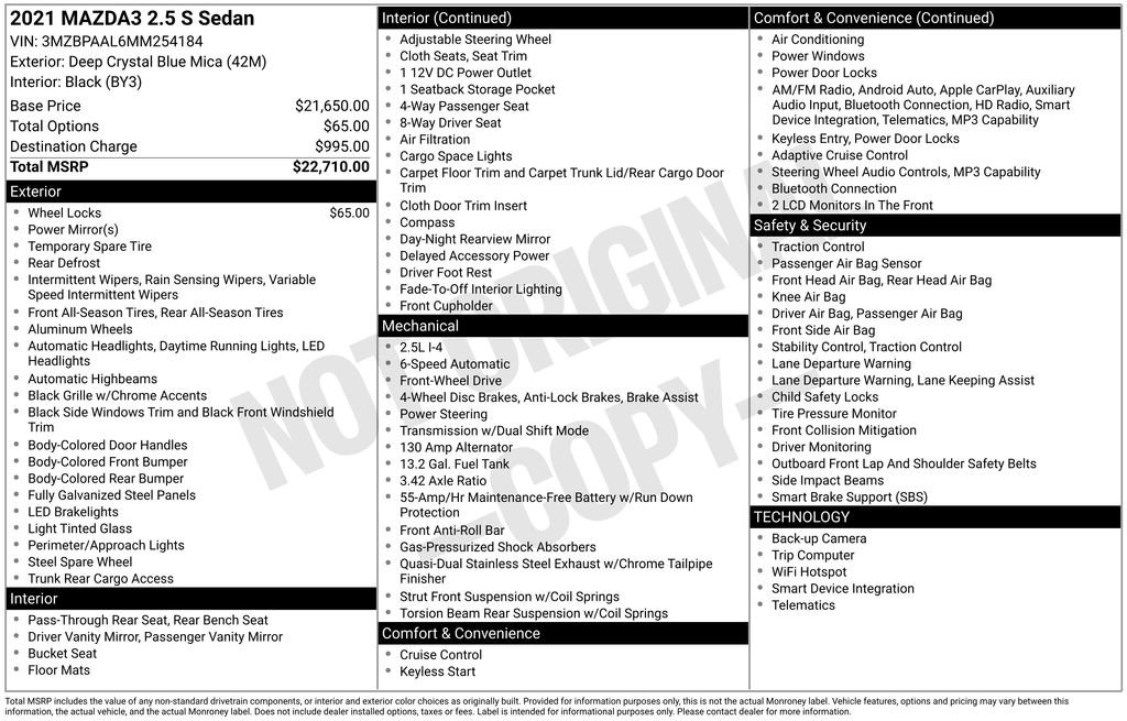 Certified 2021 MAZDA MAZDA3 s FWD image 2