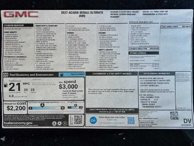 New 2027 GMC Acadia Denali Ultimate AWD/4WD image 21
