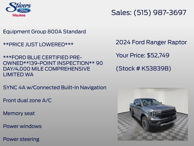 Certified 2024 Ford Ranger Raptor AWD/4WD image 8
