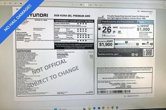 New 2026 Hyundai Kona SEL Premium AWD/4WD image 37