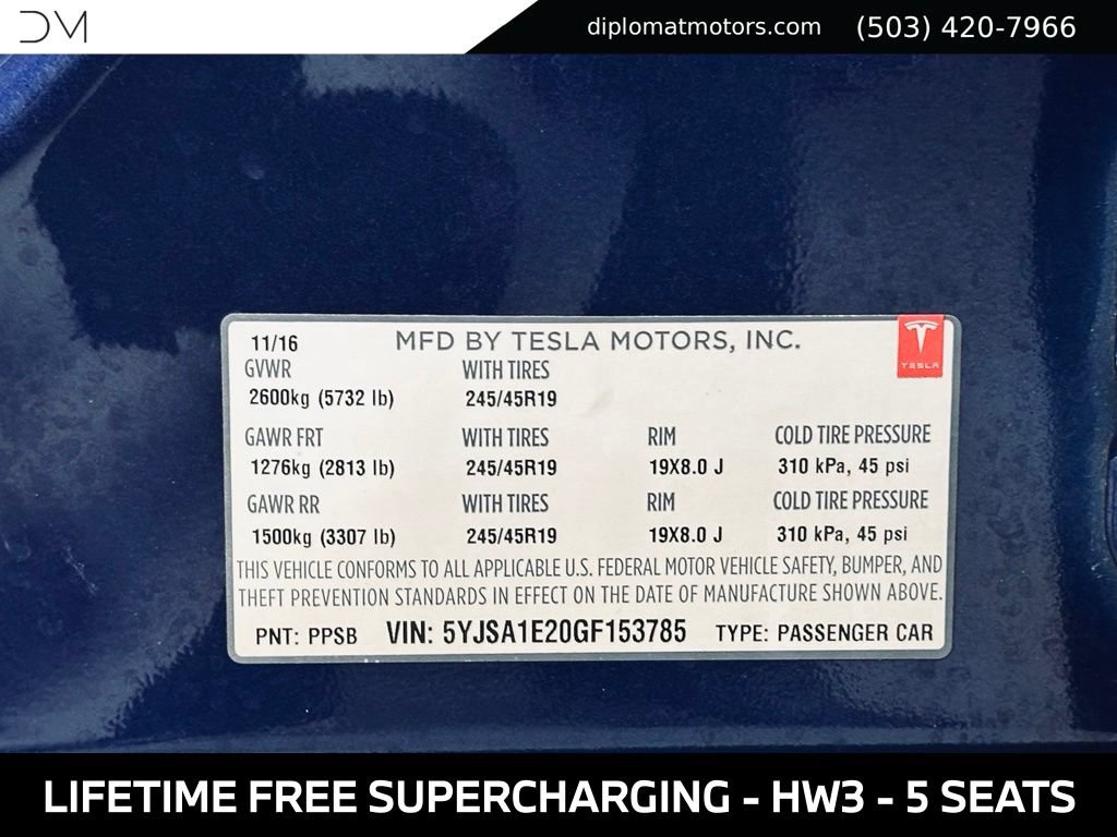 Used 2016 Tesla Model S 60D AWD/4WD image 44