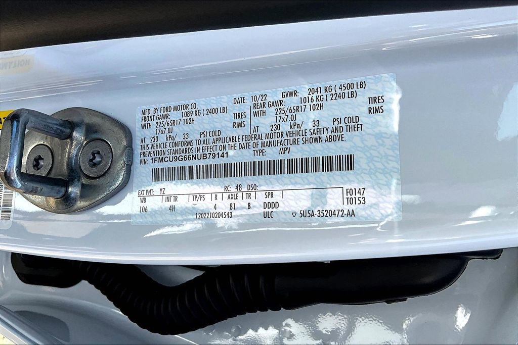 Certified 2022 Ford Escape SE w/ Convenience Package AWD/4WD image 35