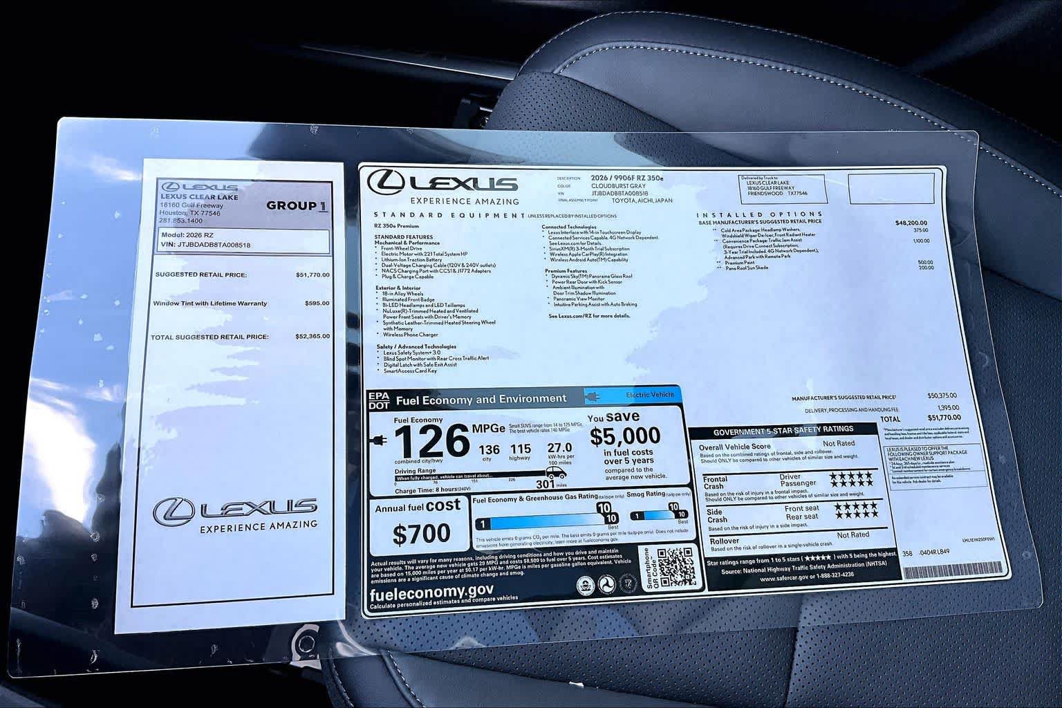 New 2026 Lexus RZ 350e 2WD image 21