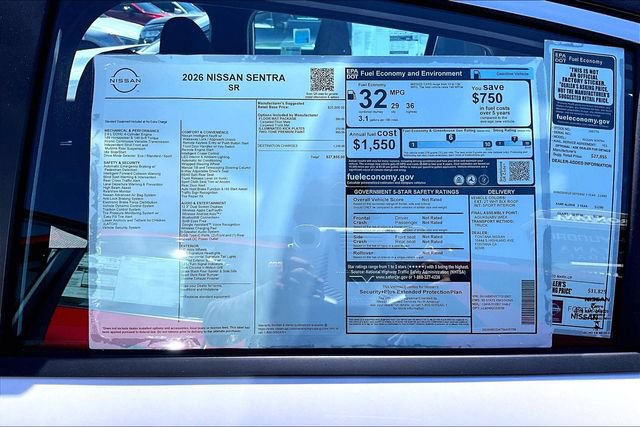 New 2026 Nissan Sentra SR w/ Floor Mat Package FWD image 13