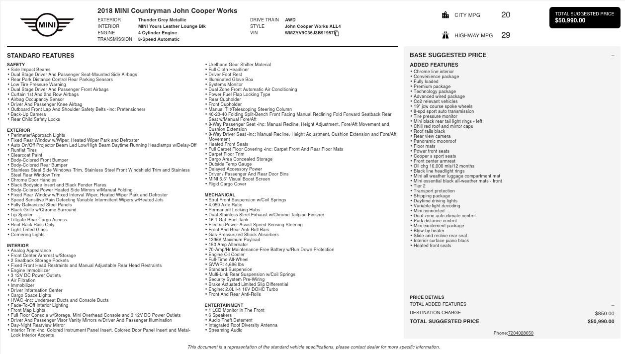 Used 2018 MINI Cooper Countryman John Cooper Works image 2