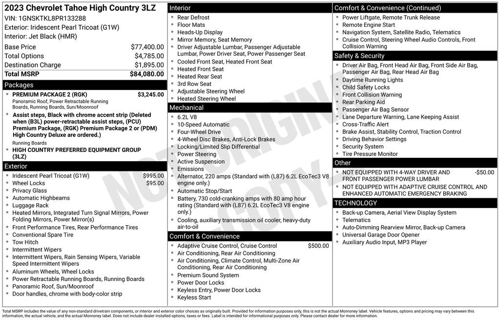 Used 2023 Chevrolet Tahoe High Country w/ Premium Package 2 AWD/4WD image 40
