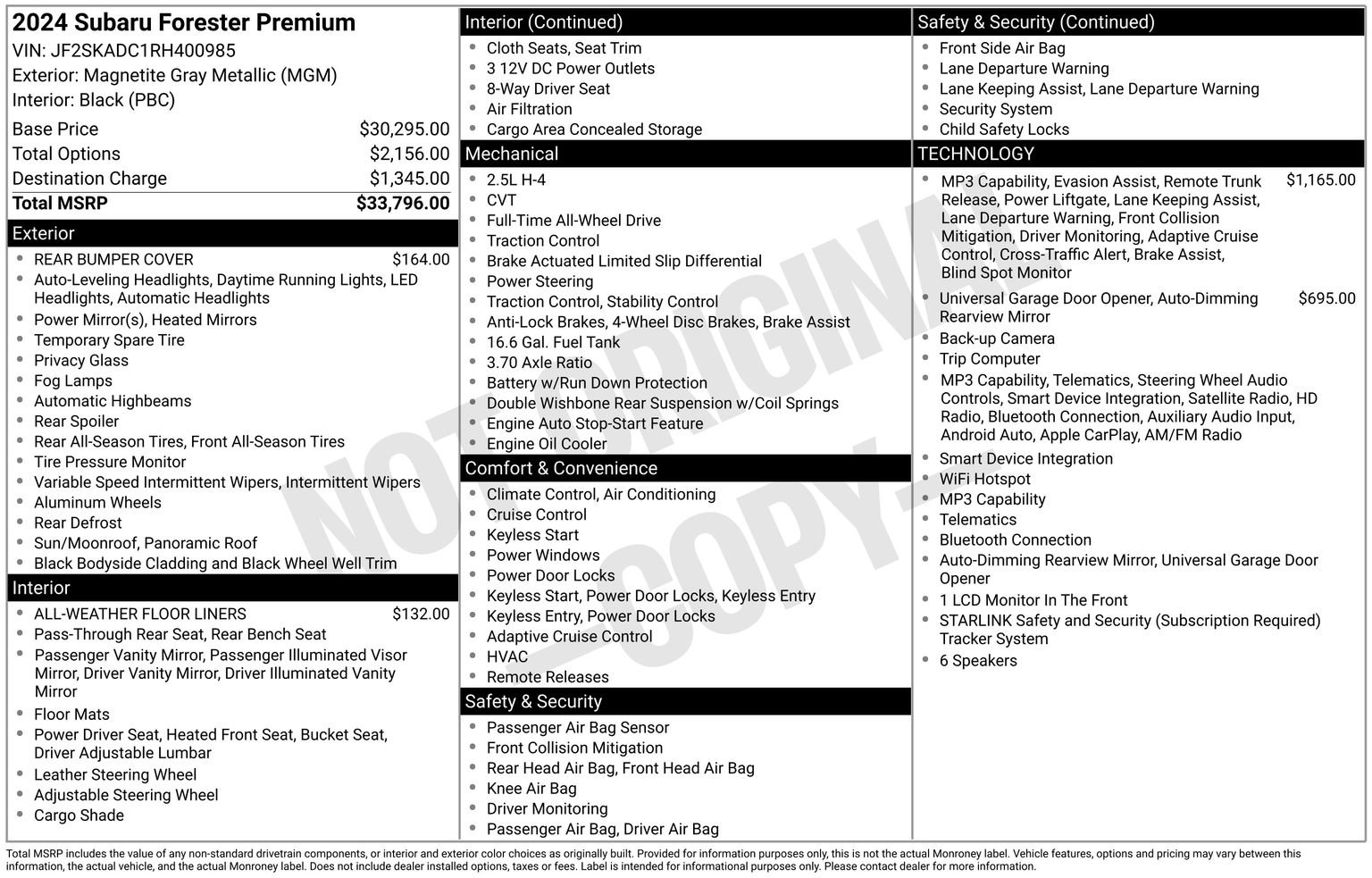 Certified 2024 Subaru Forester Premium AWD/4WD image 35