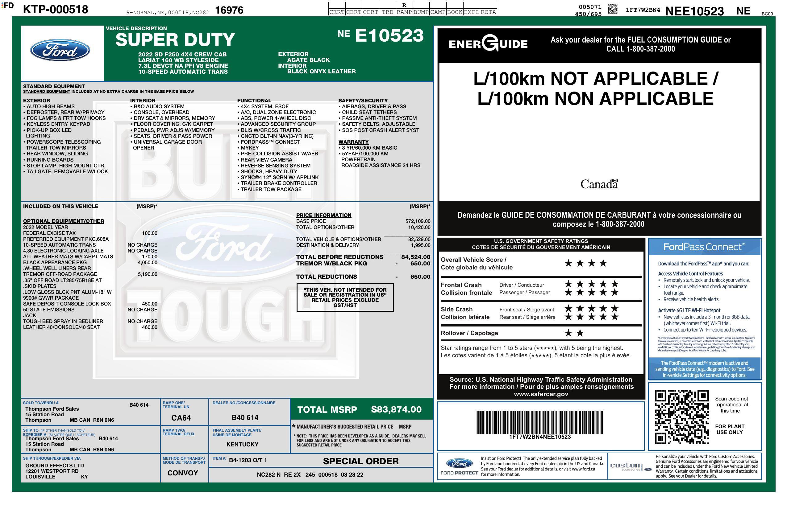 Used 2022 Ford F250 Lariat w/ Tremor Off-Road Package AWD/4WD image 2