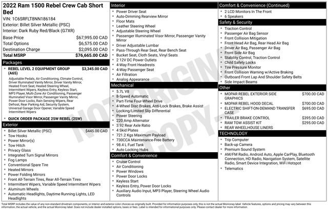 Used 2022 RAM 1500 Rebel w/ Rebel Level 2 Equipment Group image 7