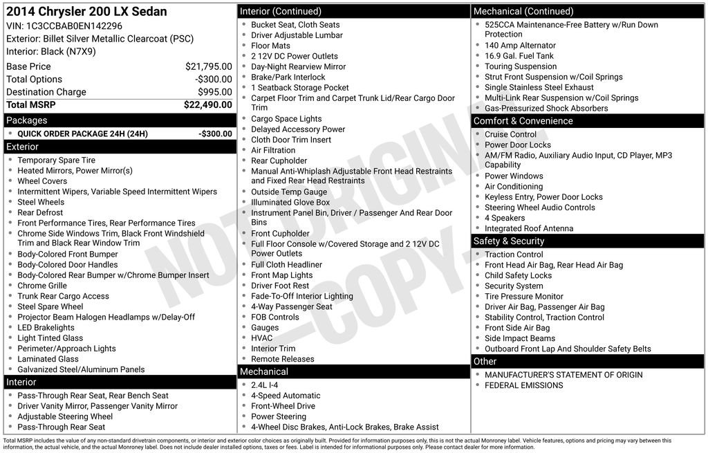 Used 2014 Chrysler 200 LX image 5