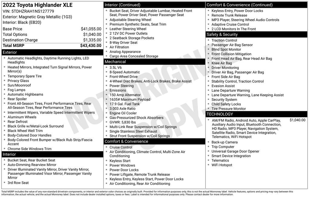 Used 2022 Toyota Highlander XLE image 2