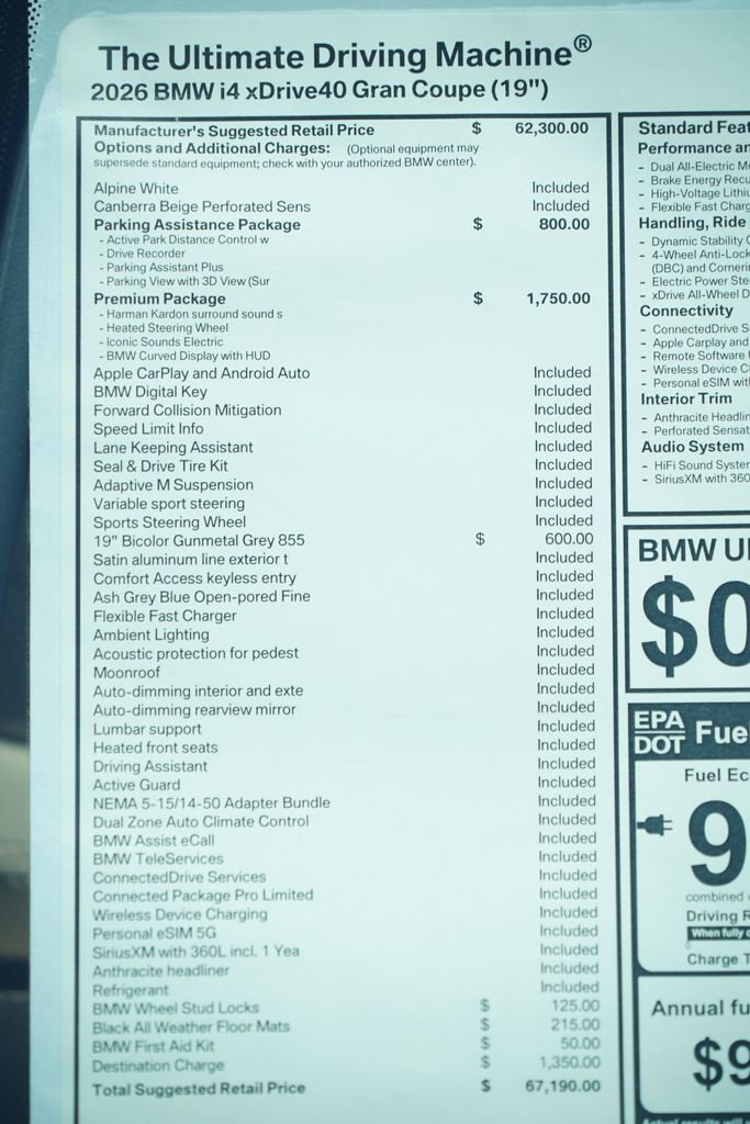 New 2026 BMW i4 xDrive40i w/ Premium Package AWD/4WD image 8