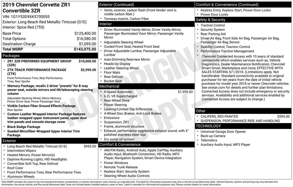 Used 2019 Chevrolet Corvette ZR1 image 14