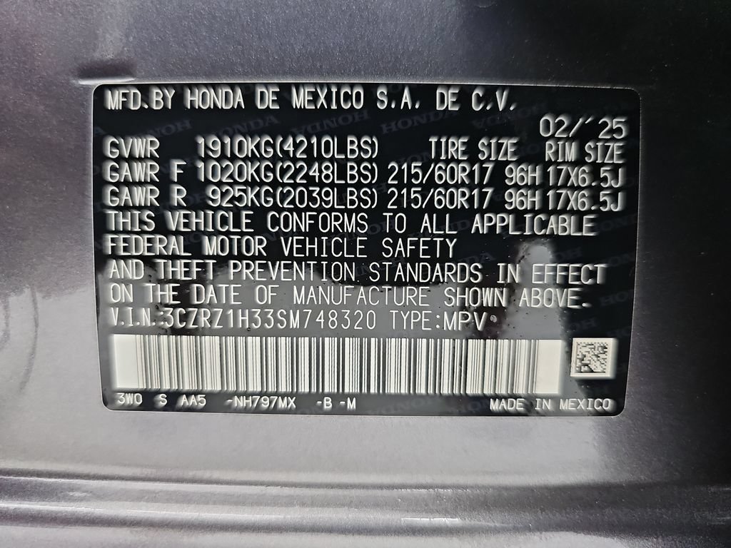 Certified 2025 Honda HR-V LX image 42