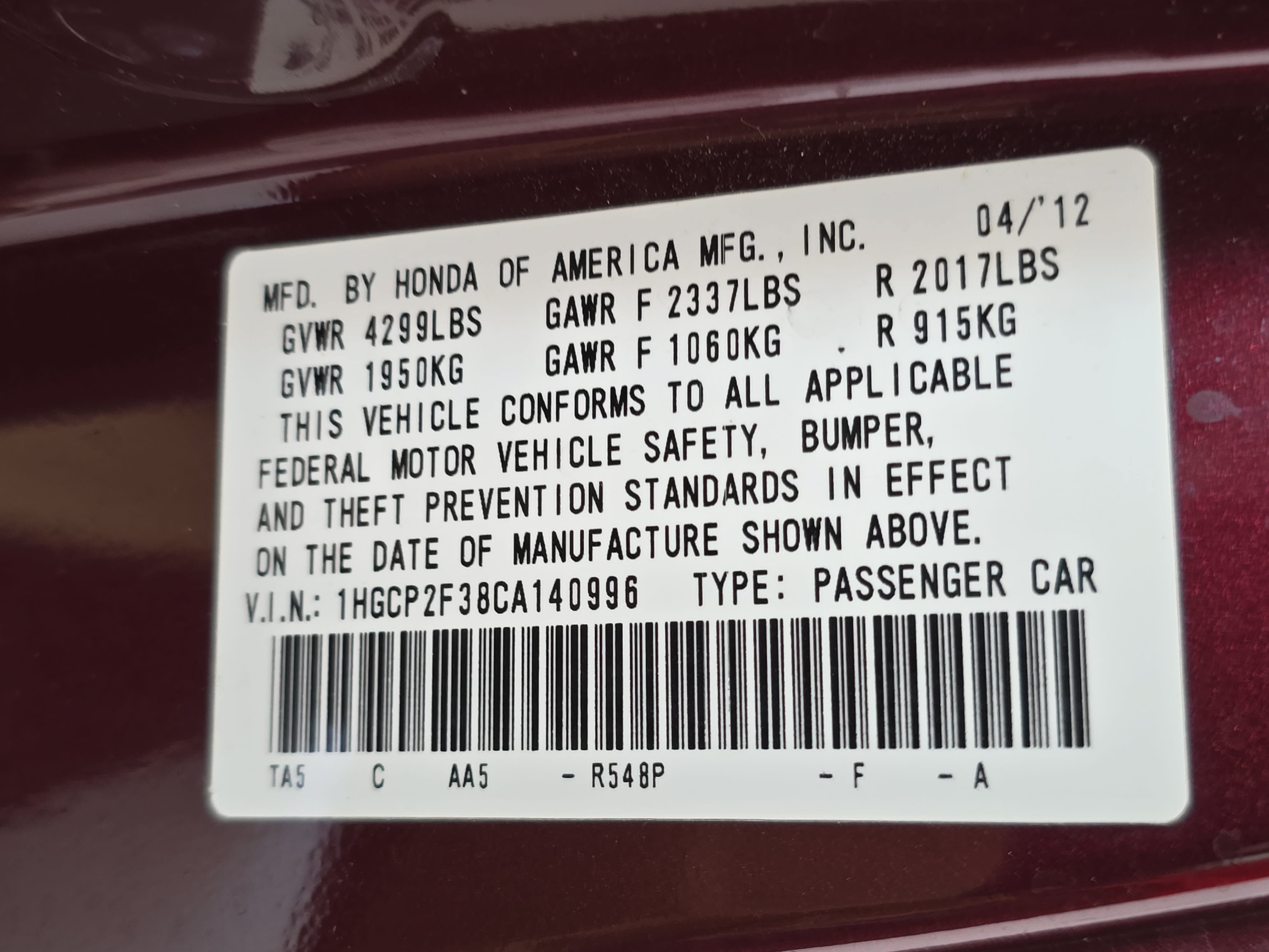 Used 2012 Honda Accord LX image 32