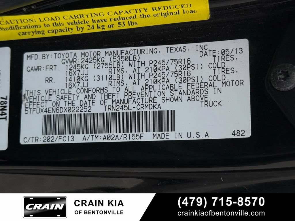 Used 2013 Toyota Tacoma 4x4 Access Cab w/ SR5 Pkg image 35