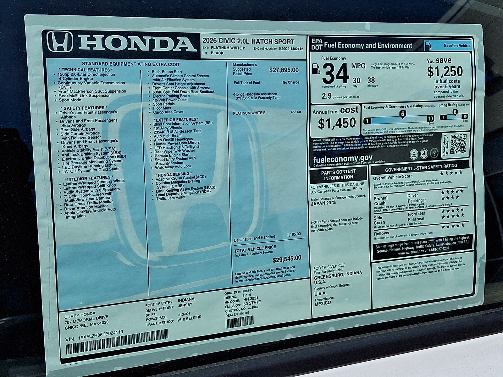 New 2026 Honda Civic Sport image 11