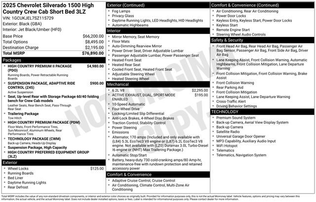 Used 2025 Chevrolet Silverado 1500 High Country AWD/4WD image 5