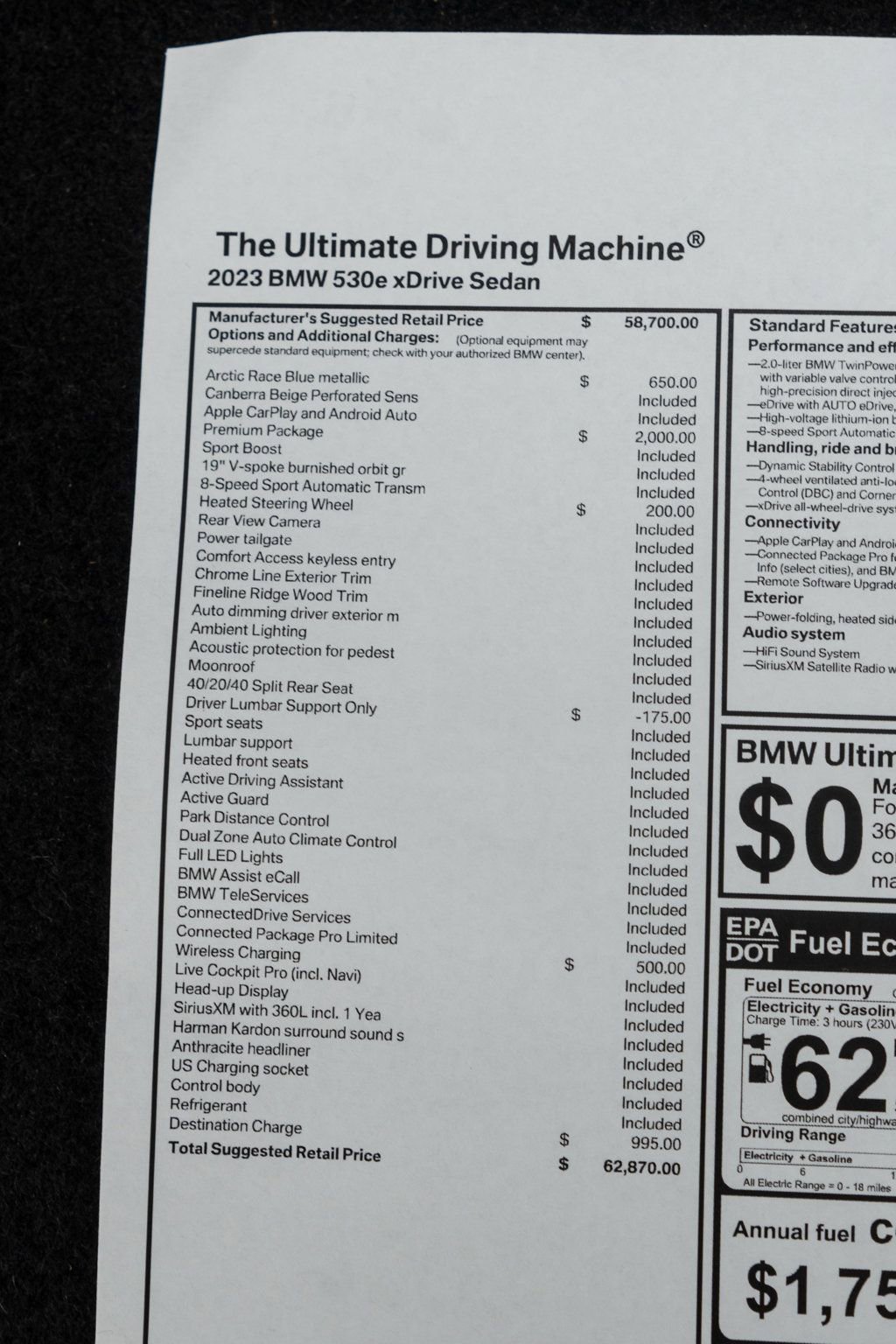 Used 2023 BMW 530e xDrive w/ Premium Package image 56