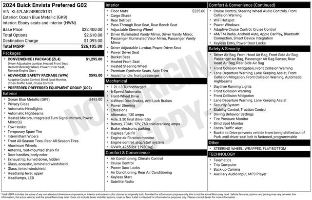 Used 2024 Buick Envista Preferred w/ Convenience I Package image 7