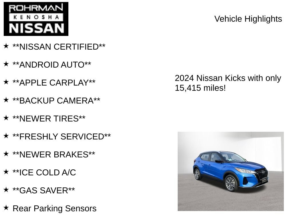 Certified 2024 Nissan Kicks SV FWD image 8